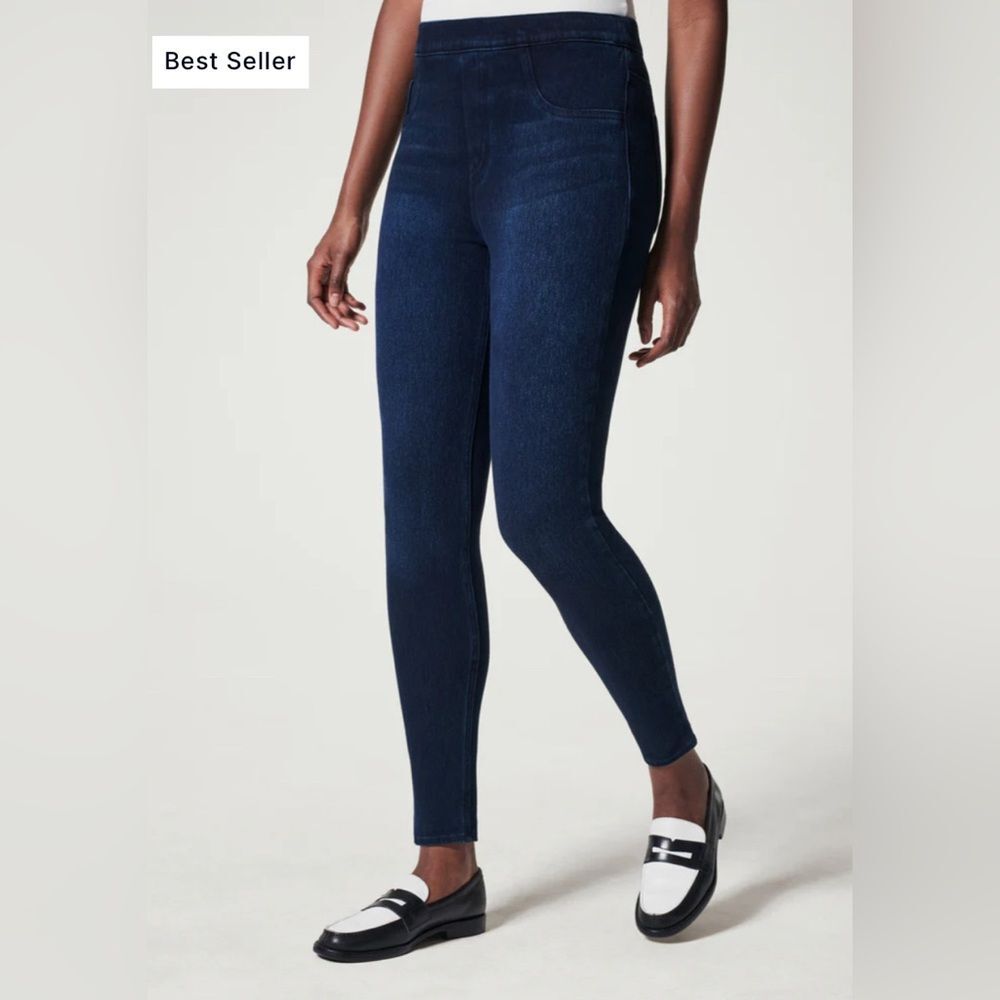 Spanx Jean-ish® Ankle Leggings size small twilight rinse (dark wash)